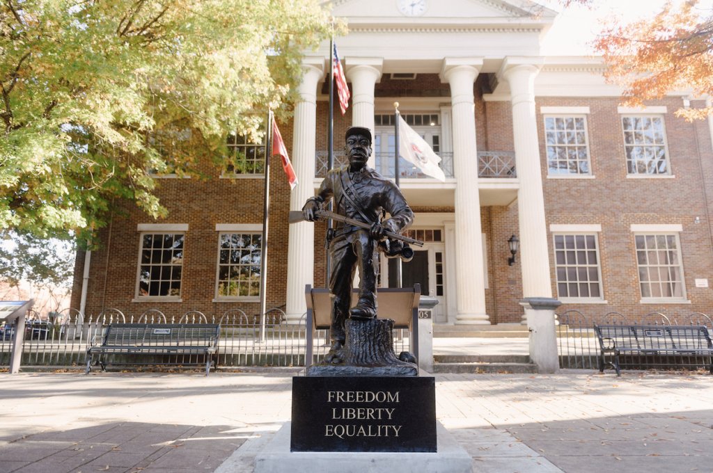 How Franklin is Changing the Way Civil War History is Shared in the South Civil War commemorative statue in a public square