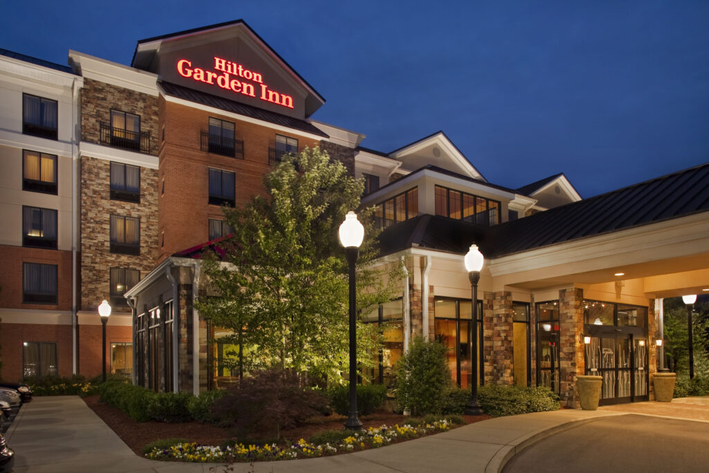 The exterior of the Hilton Garden Inn Nashville Franklin Cool Springs Hotel