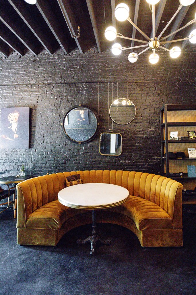 couch seating at coffee shop