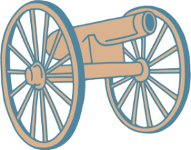 Communities A stylized drawing of a cannon with large spoked wheels in pastel colors in Williamson County, Tennessee.