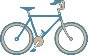Communities A stylized illustration of a bicycle with pink and blue outlines on a white background in Williamson County, Tennessee.